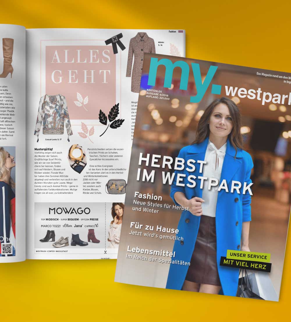 2 my.Westpark Centermagazin, cover und geöffnet.
